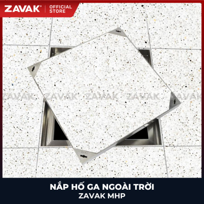 Nắp hố ga ngoài trời inox ZAVAK MHP-AA50 / KT 50x50cm, lát gạch tối đa 2cm/ tải 960kg