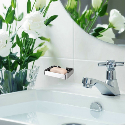 Kệ đựng xà bông cục dán tường inox 304 có keo dán Hobby Home Decor SB4
