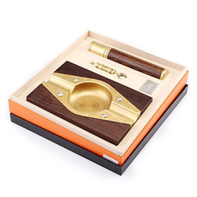 Bộ Set Gạt Tàn, Ống Đựng, Đục Xì Gà T25 Sang Trọng Quý Phái 