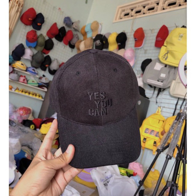 Mũ lưỡi trai Yes you can nhung tăm xịn xò- kiểu dáng trẻ trung