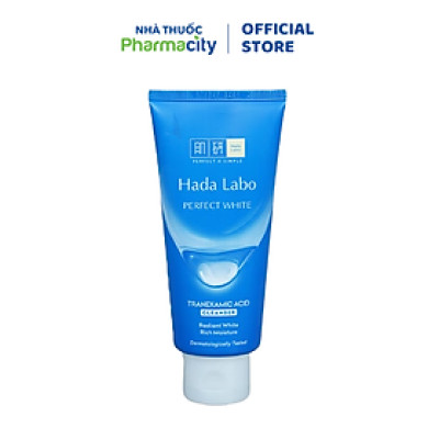 Kem rửa mặt trắng da tối ưu Hadalabo Perfect White (80g)