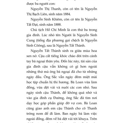 Thời niên thiếu của Bác Hồ (Xuất bản lần thứ hai) bản in 2025