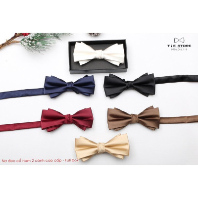 NHIỀU MẪU Nơ Đeo Cổ Nam Chú Rể Cánh kép, Nơ Nam Đẹp, Nơ MC Ca Sỹ -  Full box