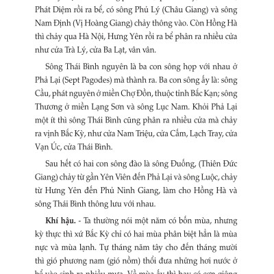 Địa Dư Các Tỉnh Bắc Kỳ