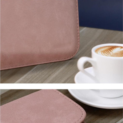BAO DA, CẶP DA, TÚI DA CHỐNG SỐC CHO MACBOOK, SURFACE PRO, LAPTOP MÀU HỒNG - TẶNG KÈM VÍ ĐỰNG SẠC/ CHUỘT