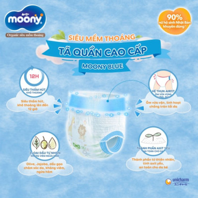 Tã Quần Cao Cấp Moony Nhật Bản Bé Gái XL38 (38 Miếng)