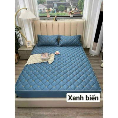 Bộ Ga Gối Phi Lụa Cap Cấp Nhập Khẩu.Ga Gối Phi Lụa Trần Bông Bo Chun Mát Lạnh 1 Ga 2 Gối 1m6 1m8 2m - Hàng Chính Hãng MINIIN