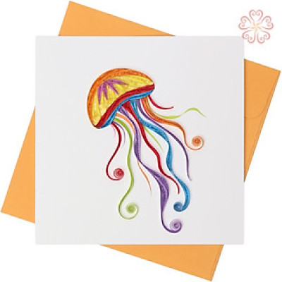 Thiệp Giấy Xoắn Nghệ Thuật - Con sứa