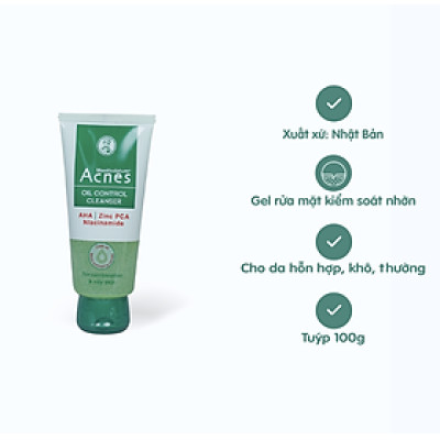 Gel rửa mặt ACNES Oil Control Cleanser giúp kiểm soát nhờn (Tuýp 100g)