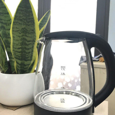 Ấm siêu tốc thủy tinh chịu nhiệt cao cấp 1,7 lít Sokany 322- 1850W  -  Hàng chính hãng