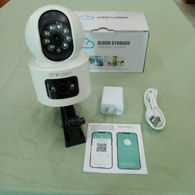 Kính Mắt kamera Wifi IP 2 Mắt Siêu Nét 8MpX: Xem Đa Góc, Xoay 360, Đàm Thoại & Báo Động Chống Trộm