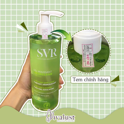 Sữa rửa mặt da dầu mụn không có xà phòng, loại bỏ tế bào chết SVR SEBIACLEAR GEL MOUSSANT 55ml/200/400ml