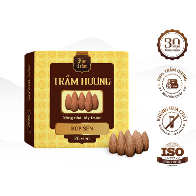 Nụ Trầm Búp Sen Thác Khói – Hộp Vàng 50g | Bảo Trầm – Hương Trầm Dịu Nhẹ, Tự Nhiên