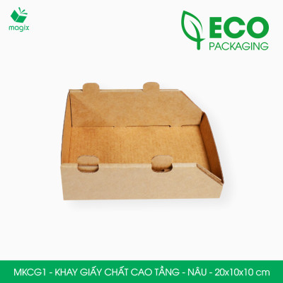 MKCG1 - 20x10x10 cm - 10 Khay giấy chất cao tầng bằng giấy carton siêu cứng, kệ giấy đựng đồ văn phòng, khay đựng dụng cụ, khay linh kiện, kệ phân loại dụng cụ