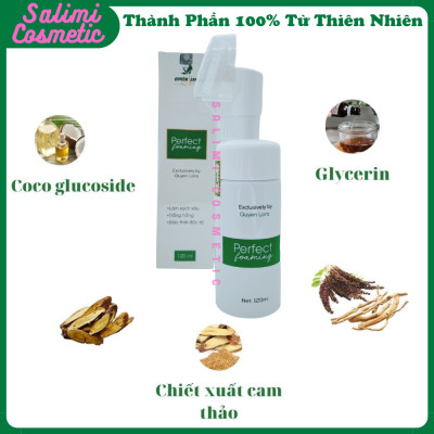 Sữa Rửa Mặt Sạch Mụn PERFECT FOAMING 120ml, Làm Sạch Sâu, Có Đầu Cọ Massage Tạo Bọt, Trắng Hồng, Đào Thải Độc Tố
