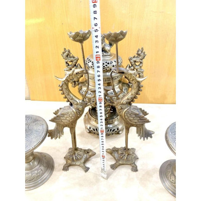 ĐỈNH NGŨ SỰ 42 CM NẶNG 11 KG CHẤT LIỆU BẰNG ĐỒNG 