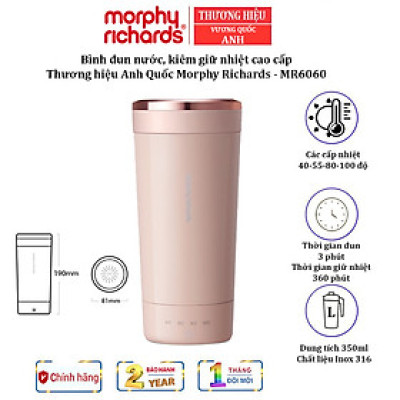 Bình đun nước kiêm giữ nhiệt 2 trong 1 cao cấp Morphy Richards MR6060 cảm biến nhiệt độ NTC THERMISTOR Công suất: 60-350W - Hàng nhập khẩu