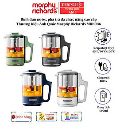 Bình đun nước pha trà, hâm cháo đa chức năng Morphy Richards MR6086 Có 3 mức nhiệt độ ở 45°C / 80°C / 100°C - HÀNG NHẬP KHẨU