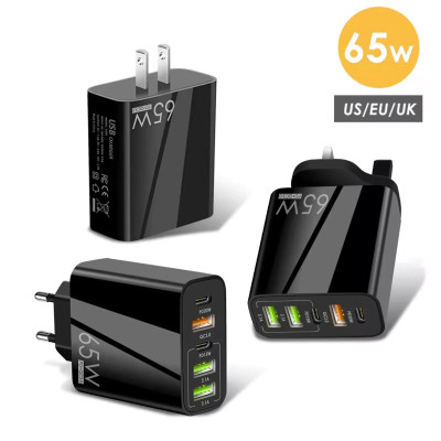 Cốc Sạc Nhanh 5 Cổng USB 65W Type C 3.0 Cho Điện Thoại Smartphone - đầu sạc- charger adapter [ Miếng Lót chuột ]