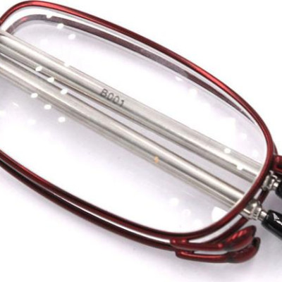 Kính lão gọng xếp 868 màu đỏ tròng lão 3.5 độ_nữ