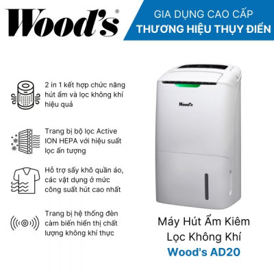 Máy Hút Ẩm Kiêm Lọc Không Khí Wood’s AD20 Hàng chính hãng
