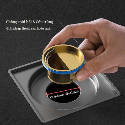 COMBO 2 Cái Nắp Đậy Cống Thoát Nước Nhà Tắm Bằng Đồng – Ngăn Mùi, Chống Côn Trùng Hiệu Quả