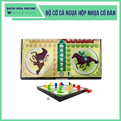 Bộ cờ đua Cá Ngựa hộp nhựa cứng có bàn