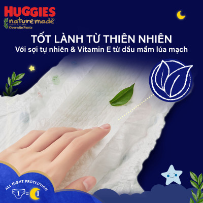 Tã quần Huggies Naturemade ban đêm L 44 miếng