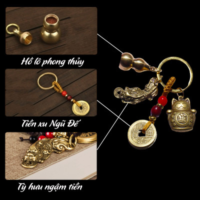 Móc Treo Chìa Khóa Tuổi Sửu Con Trâu Hồ Lô Bầu Mở Nắp Bột Chu Sa Phong Thủy Tết Nguyên Đán 2023 Legaxi