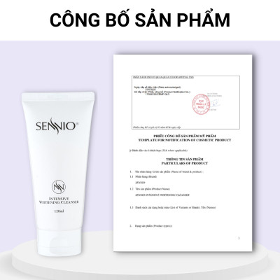 Sữa rửa mặt dưỡng trắng da Sennio Intensive Whitening Cleanser tạo bọt cấp ẩm phù hợp cho da nhạy cảm 120ml SNO 601
