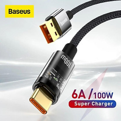Cáp sạc Baseus Explorer Series USB to Type-C 100W Tự Ngắt, truyền dữ liệu, sạc nhanh, có đèn led - hàng chính hãng