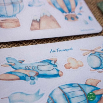 Sticker thiết kế - sticker sheet air transport - trang trí sổ tay, nhật kí bullet journal - uni036