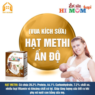 Lợi sữa Hi Mom Hapi- Sữa nhiều hơn, thơm hơn, đặc hơn, mát hơn, thông tắc tia sữa