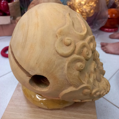 Mõ tụng kinh phật bằng gỗ mít gỗ không dác kt 30cm 