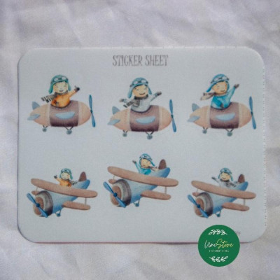 Sticker thiết kế - sticker sheet litlle polot - trang trí sổ tay, nhật kí bullet journal - uni032