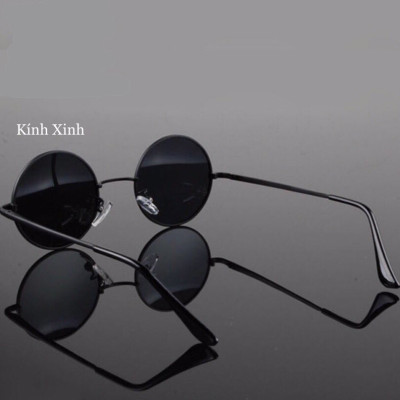 Kính râm Mắt Tròn Mini Thầy bói Tròng Thủy Tinh - Form Nhỏ