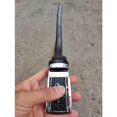 Dây lưng da cá sấu BẢN LỚN phù hợp bụng bia. Da bụng có vân đẹp linh hoạt! (mặt bạc)