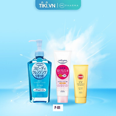 Combo Kem Chống Nắng Suncut, Sữa Rửa Mặt Và Nước Tẩy Trang Softymo Kose Nhật Bản