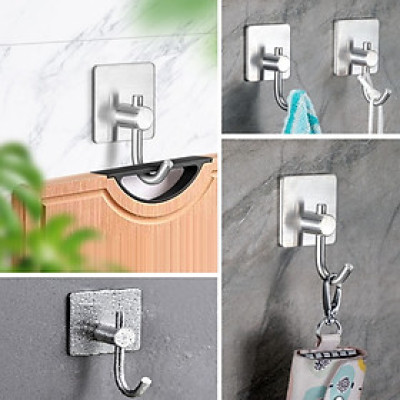 Móc Dán Tường Inox 304 Lưỡi Câu Cao Cấp Chống Gỉ Sét Siêu Bền Siêu Chịu Lực - Móc Treo Đồ Gia Đình Tiện Dụng 