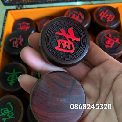 Quân cờ tướng gỗ trắc kt 3.8×1.5cm +hộp đựng quân 