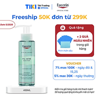 Gel rửa mặt giảm mụn Eucerin Pro Acne Cleansing Gel 400ml