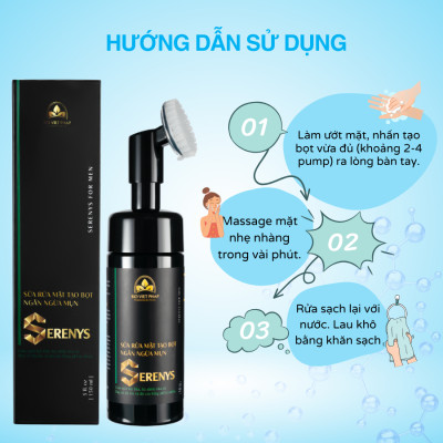 Bọt Rửa Mặt Serenys Tạo Bọt Sẵn Làm Sạch Sâu 150ml - Sữa Rửa Mặt Tạo Bọt Mềm Mịn Làm Sạch Sâu Tinh Dầu Tram Trà Cho Da Mụn Da Dầu Nhạy Cảm Serenys 150ml - Hàng Chính Hãng