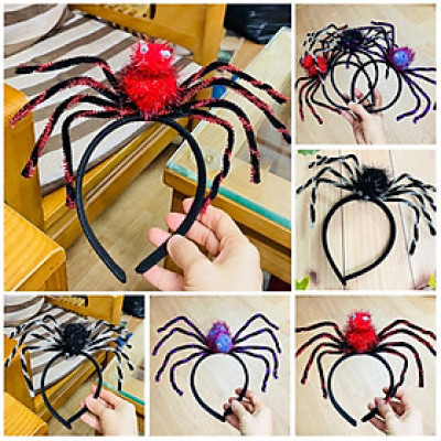 Bờm nhện hoá trang halloween/ bờm bóc chơi halloween hình nhện