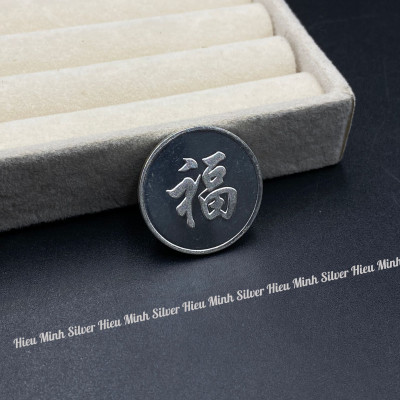Đồng Xu Đánh Gió Cạo Gió Chữ Phúc Bạc Ta Nguyên Chất S99 Đường Kính 3cm Chính Hãng Bạc Hiểu Minh XDG35