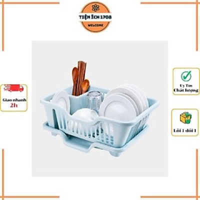 Rổ Úp Bát Việt Nhật Kèm Khay Hứng Nước 3535 