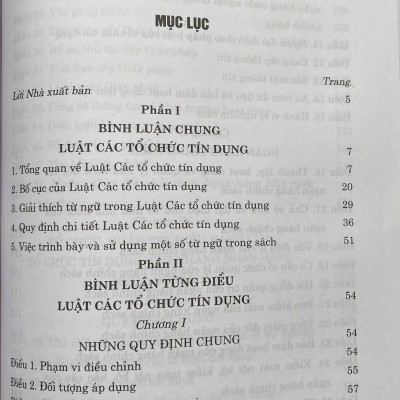 Bình Luận Luật Các Tổ Chức Tính Dụng ( Bình luận chung và toàn bộ 210 điều của Luật Các Tổ Chức Tín Dụng năm 2024)