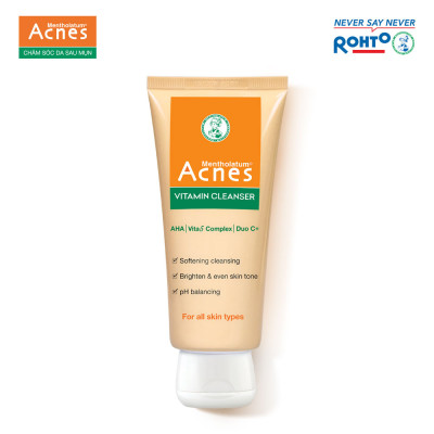 Sữa rửa mặt vitamin làm sáng da, mờ sẹo thâm dạng kem Acnes Vitamin Cleanser 100g