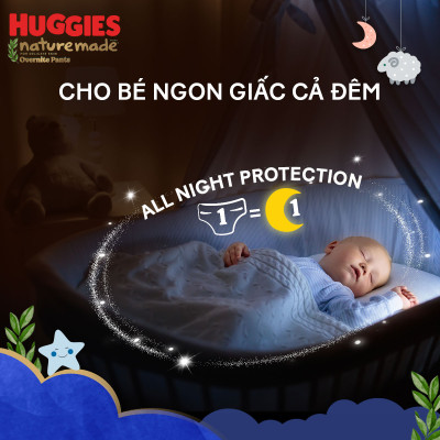 Tã quần Huggies Naturemade ban đêm M 58 miếng
