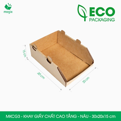MKCG3 - 30x20x15 cm - 50 Khay giấy chất cao tầng bằng giấy carton siêu cứng, kệ giấy đựng đồ văn phòng, khay đựng dụng cụ, khay linh kiện, kệ phân loại dụng cụ