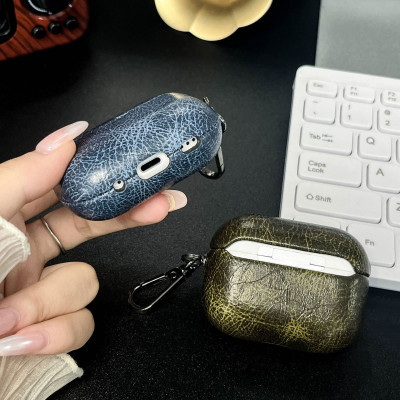 Bao Case da PU dầu cho Airpods Pro 2 / Airpods 4 - Hàng Chính Hãng